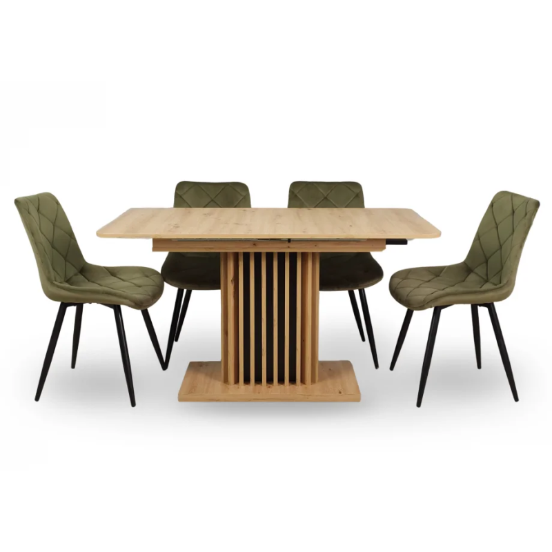 Стол обеденный Casandra 140(180)x80 Дуб артизан / Черный (19639-01)