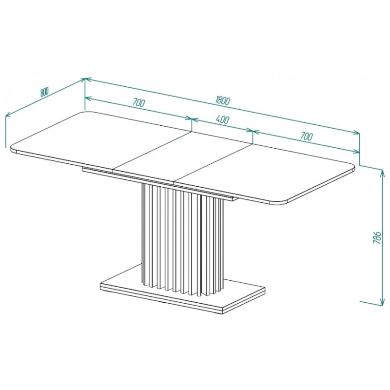 Стол обеденный Casandra 140(180)x80 Дуб артизан / Черный (19639-01)