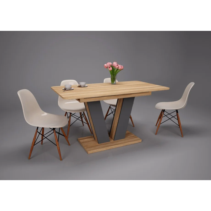 Стол обеденный раскладной Torino 140(180)x80 Блэквуд Ячменной / Графит (8212-01)