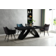 Стол раскладной керамический WILLIAM CERAMIC 180(260)*90 Песчаный камень / Черный каркас (20273-01)