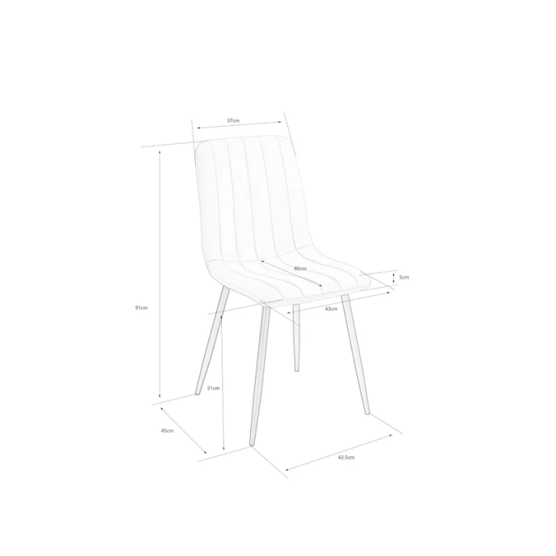 Стул обеденный ETHAN черный / черный велюр (16635-01)