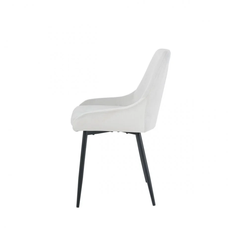 Стул HUGO черный каркас / светло-серый велюр (20007-01)