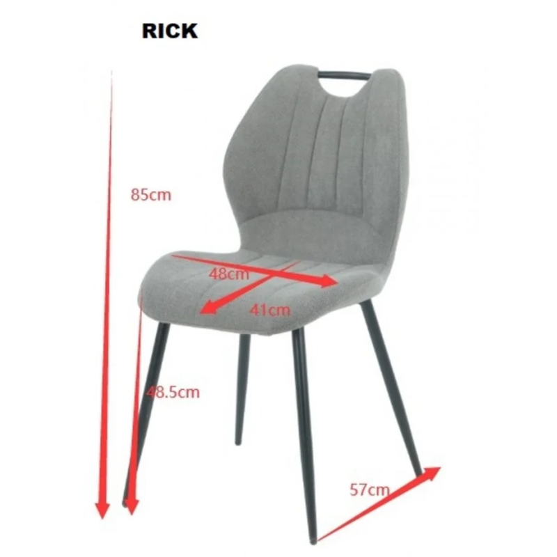 Стул RICK черный каркас/темно-серая ткань (22280-01)