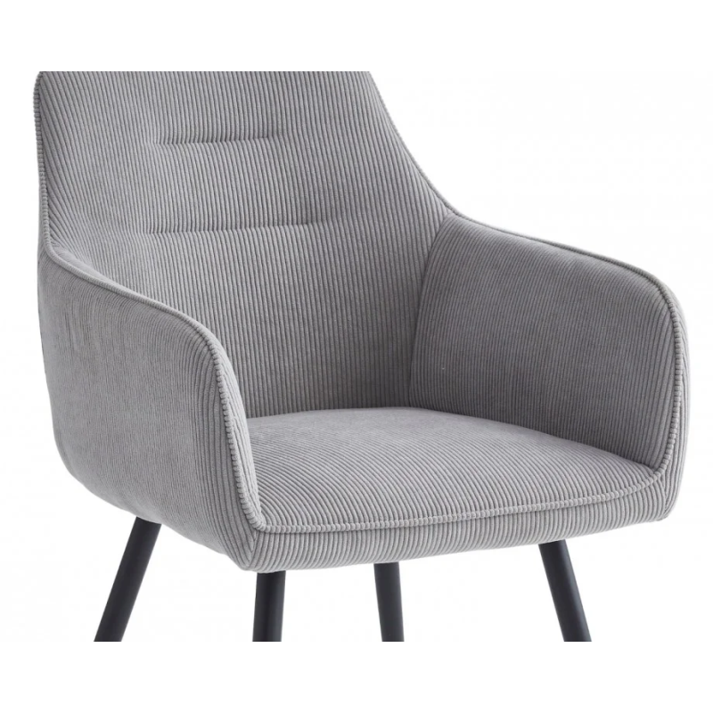 Стул кухонный Ernest Черный каркас / Светло-серая ткань вельвет (20765-01)