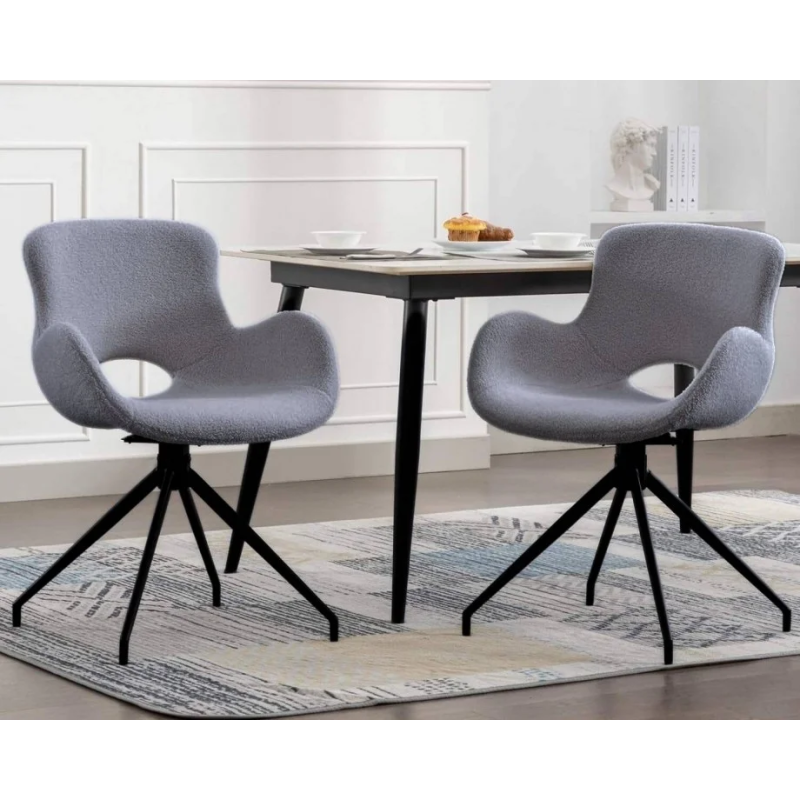 Стул GERDA черный каркас/серый тк. с оборотом 180° (21251-01)