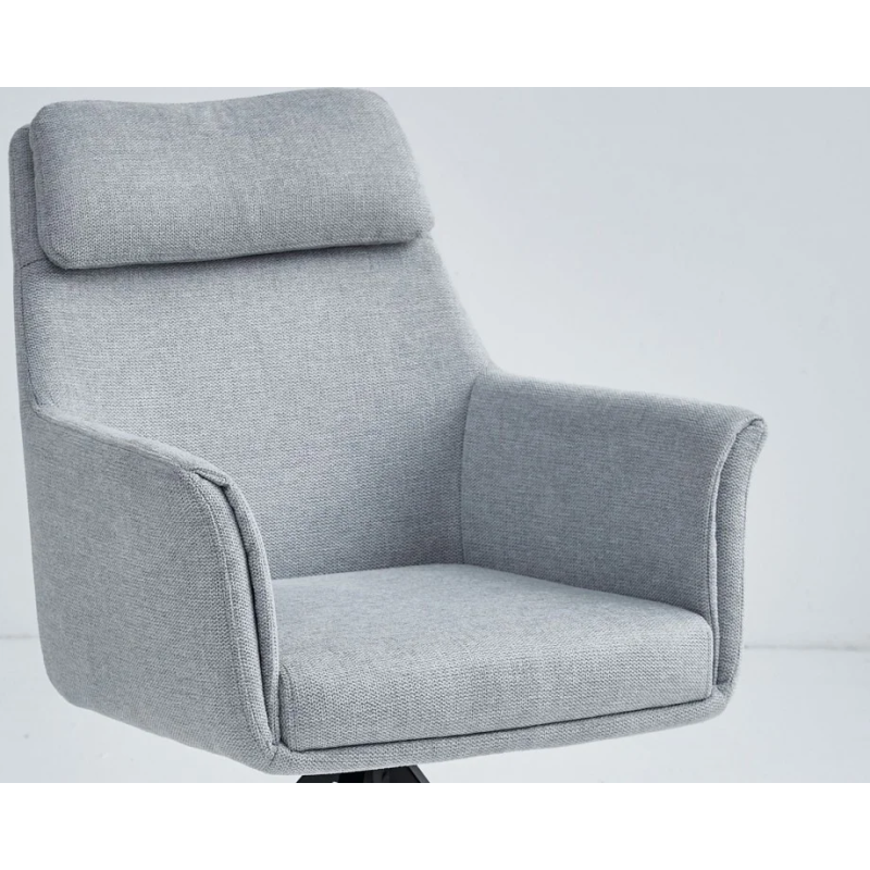 Стул с оборотом 180° Adrian черный каркас / Светло-серая ткань (20757-01)