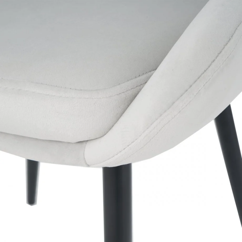 Стул HUGO черный каркас / светло-серый велюр (20007-01)