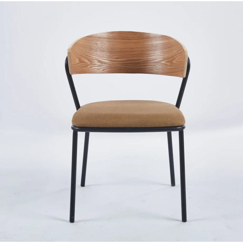 Стул SITA черный каркас / ясен / бежевая ткань (21255-01)