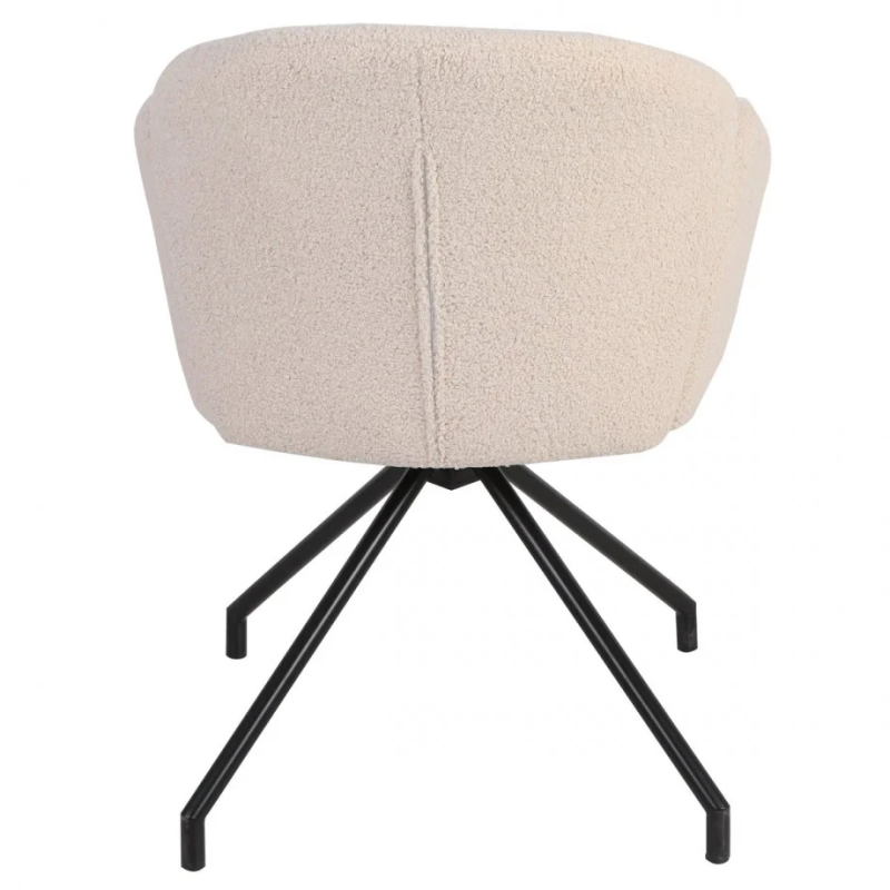 Стул кухонный LINDA Черный каркас / Кремовый Teddy букле 180° (22143-01)