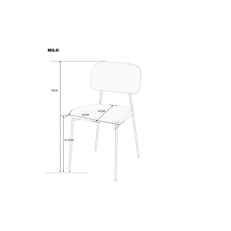 Стул кухонный MILO Черный каркас / Серый (22144-01)