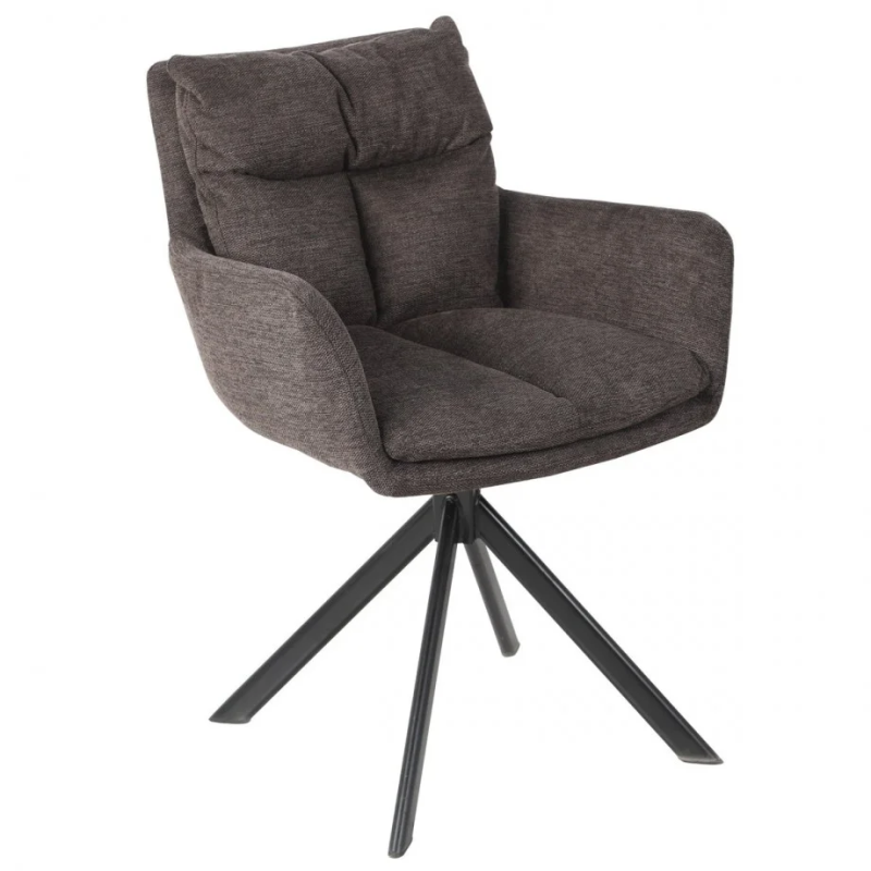 Стул кухонный HUNTER Черный каркас / Коричневый ткань оборот 180° (22140-01)