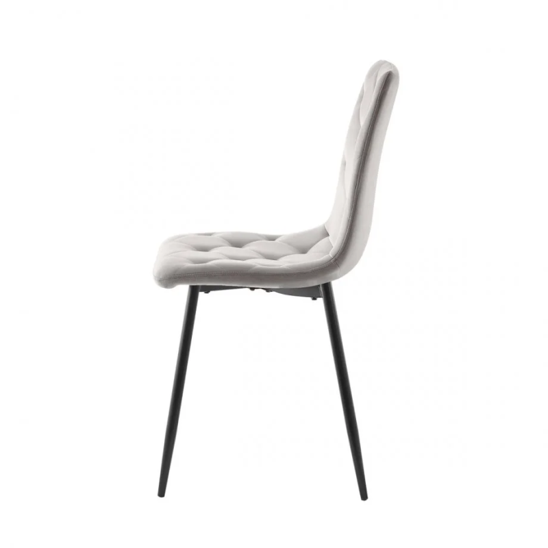 Стул кухонный ANETTE черный каркас/серый велюр (19559-01)