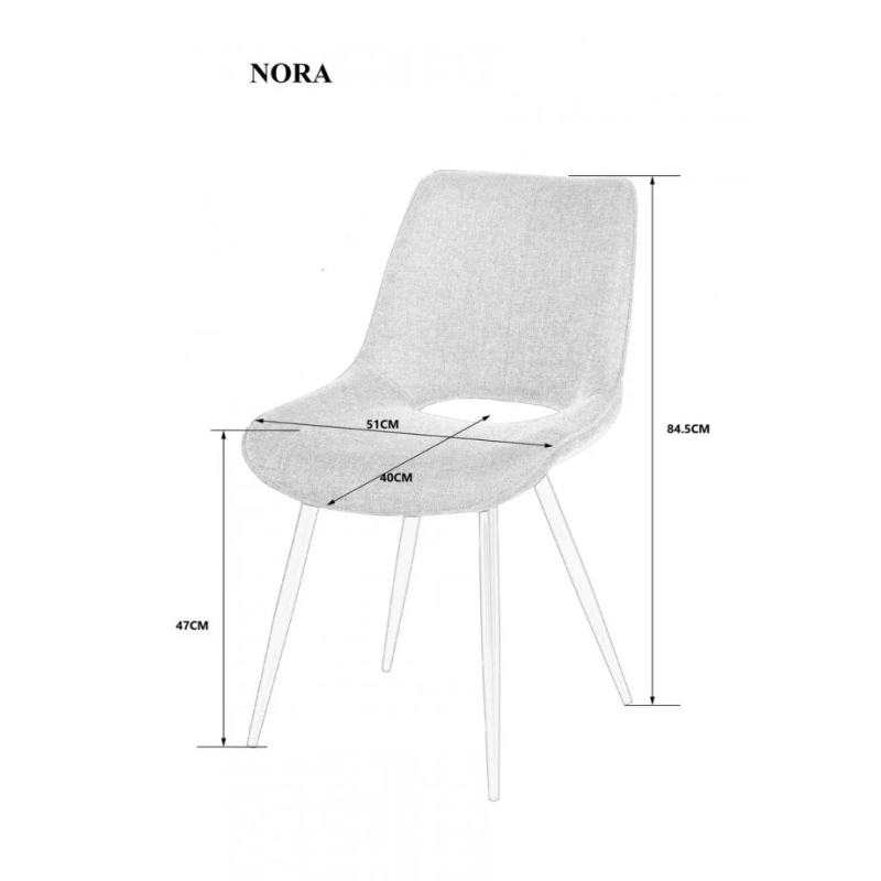 Стул кухонный NORA Черный каркас / Бежь ткань (22147-01)