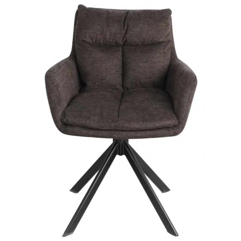 Стул кухонный HUNTER Черный каркас / Коричневый ткань оборот 180° (22140-01)