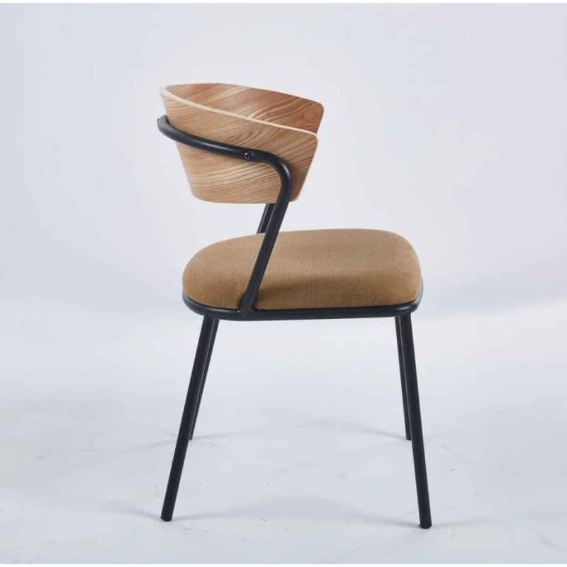 Стул SITA черный каркас / ясен / бежевая ткань (21255-01)