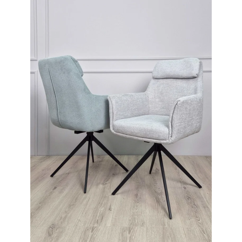 Стул с оборотом 180° Adrian черный каркас / Ментоловая ткань (20758-01)