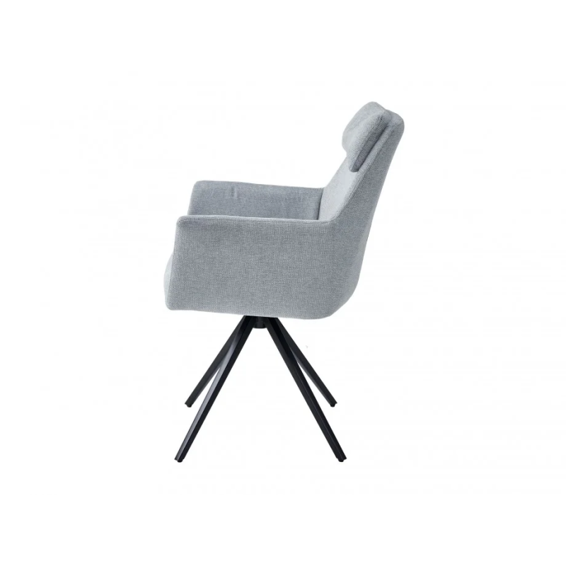 Стул с оборотом 180° Adrian черный каркас / Светло-серая ткань (20757-01)