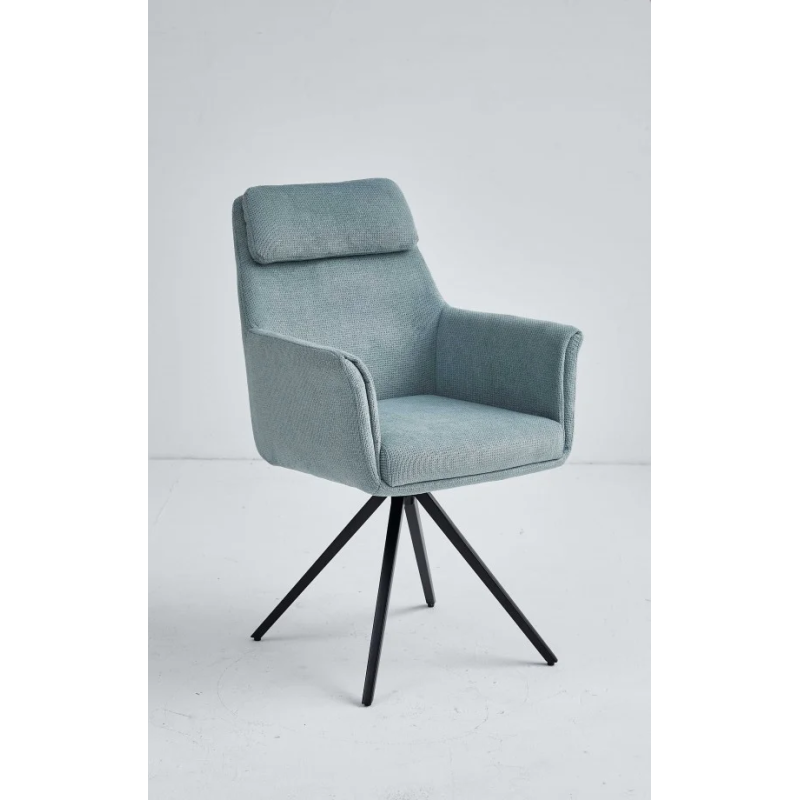 Стул с оборотом 180° Adrian черный каркас / Ментоловая ткань (20758-01)