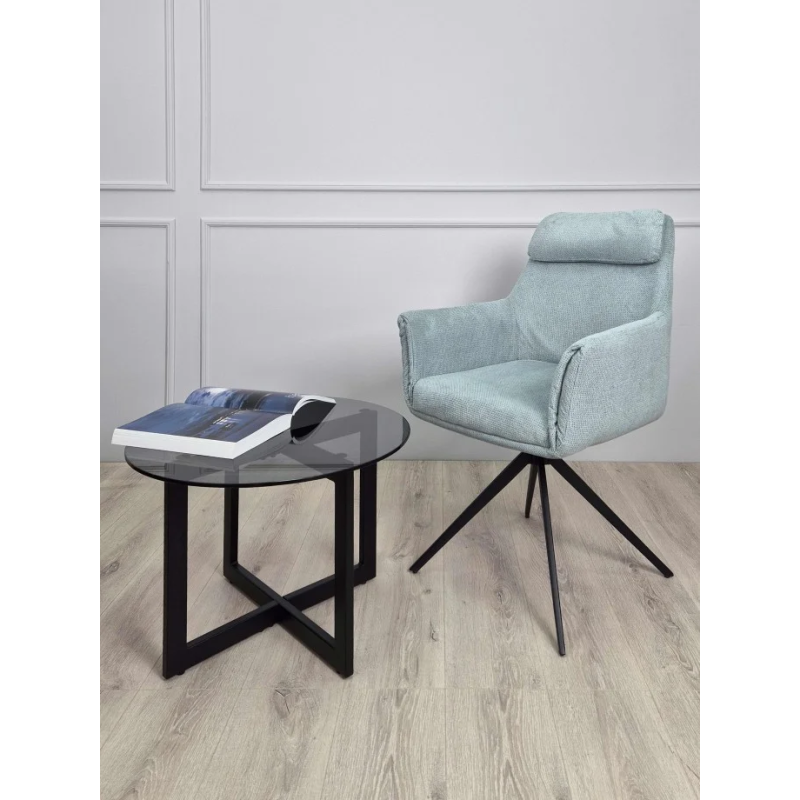 Стул с оборотом 180° Adrian черный каркас / Ментоловая ткань (20758-01)