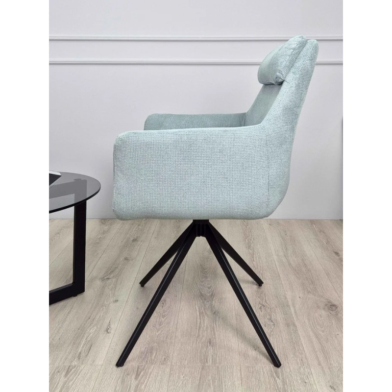 Стул с оборотом 180° Adrian черный каркас / Ментоловая ткань (20758-01)