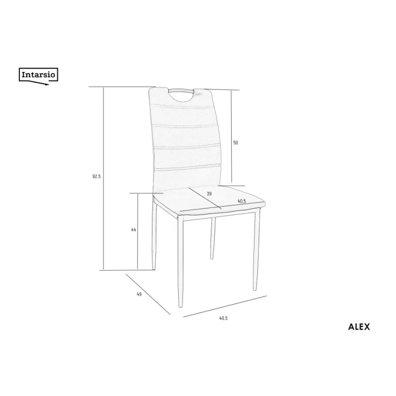 Стул кухонный ALEX черный каркас/светло-серый велюр (20122-01)