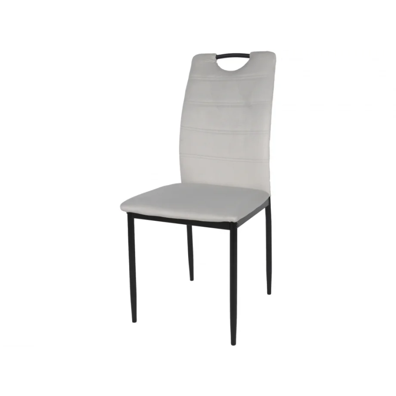 Стул кухонный ALEX черный каркас/светло-серый велюр (20122-01)