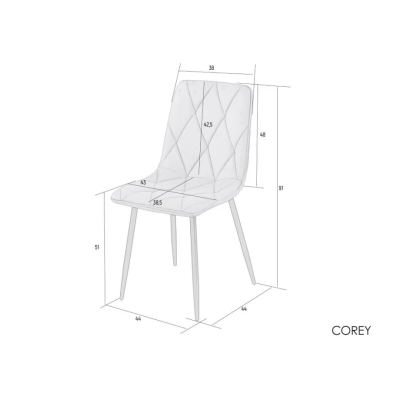 Стул кухонный COREY черный каркас/беж (16629-01)