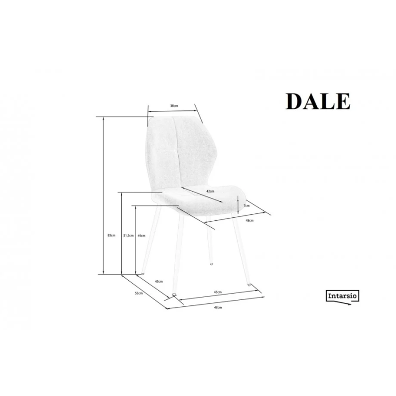 Стул кухонный DALE Черный металл / Серая ткань (20148-01)