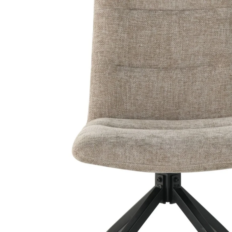 Стул кухонный DAMIR с поворотным механизмом на 180° Черный каркас/Темный беж (21274-01)