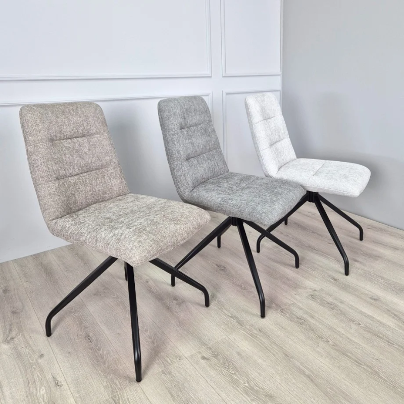 Стул кухонный DAMIR с поворотным механизмом на 180° Черный каркас/Темный беж (21274-01)