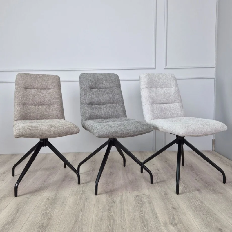 Стул кухонный DAMIR с поворотным механизмом на 180° Черный каркас/Темный беж (21274-01)