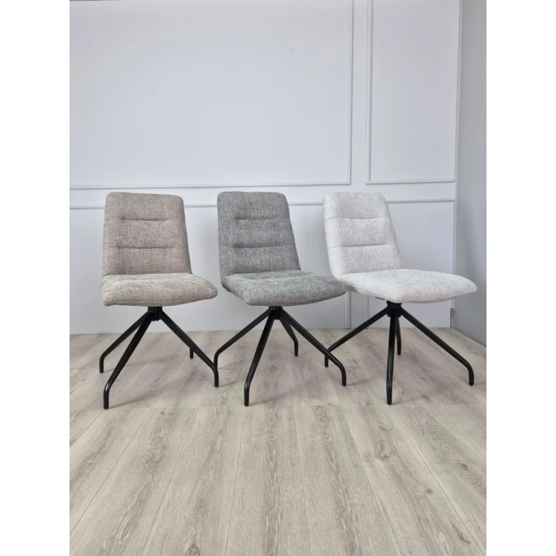 Стул кухонный DAMIR с поворотным механизмом на 180° Черный каркас/Темный беж (21274-01)