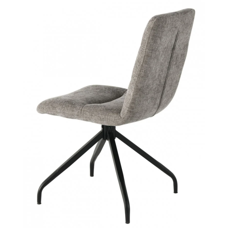 Стул кухонный DAMIR с поворотным механизмом на 180° Черный каркас/Серый ткань (21279-01)