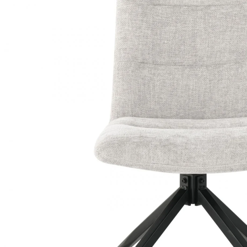 Стул кухонный DAMIR с поворотным механизмом на 180° Черный каркас/Светло-серая ткань (21278-01)