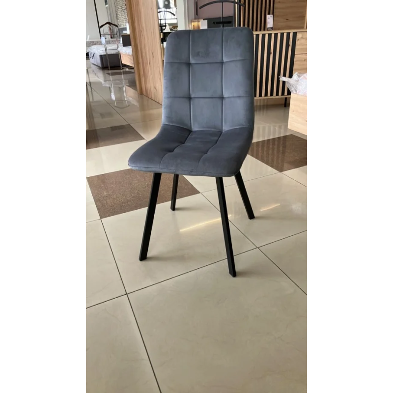 Стул кухонный EARI черный каркас/серый велюр CDBL-14 (16634-01)