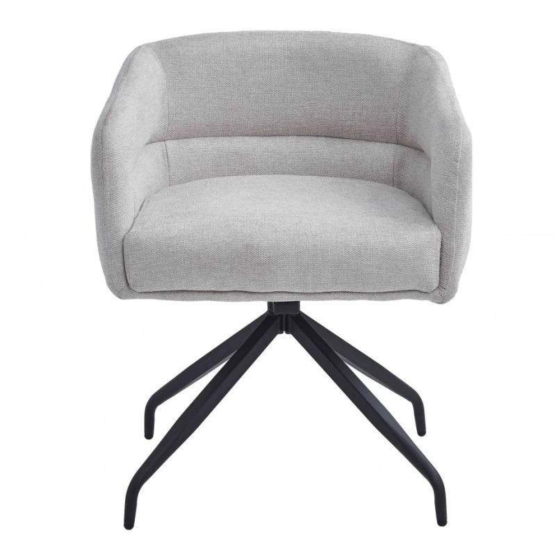 Стул с оборотом на 180º EMMA Черный каркас / Бежевая ткань (20270-01)