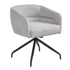 Стул с оборотом на 180º EMMA Черный каркас / Бежевая ткань (20270-01)