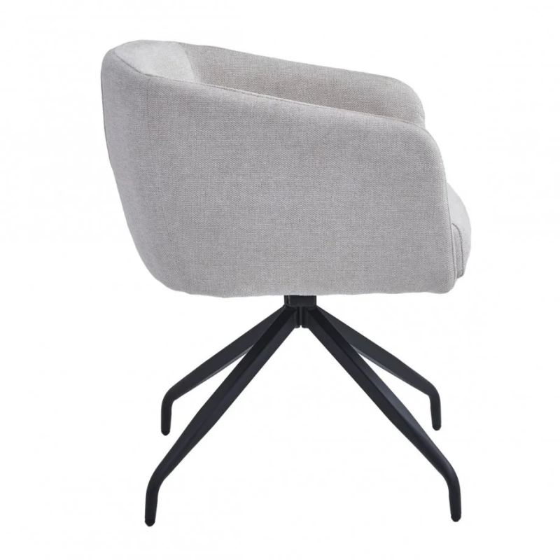 Стул с оборотом на 180º EMMA Черный каркас / Бежевая ткань (20270-01)