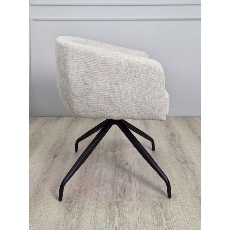 Стул с оборотом на 180º EMMA Черный каркас / Бежевая ткань (20270-01)