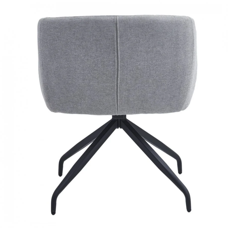 Стул с оборотом на 180º EMMA Черный каркас / Светло-серая ткань (20271-01)