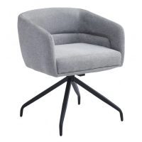 Стул с оборотом на 180º EMMA Черный каркас / Светло-серая ткань (20271-01)