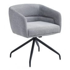 Стул с оборотом на 180º EMMA Черный каркас / Светло-серая ткань (20271-01)