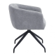 Стул с оборотом на 180º EMMA Черный каркас / Светло-серая ткань (20271-01)
