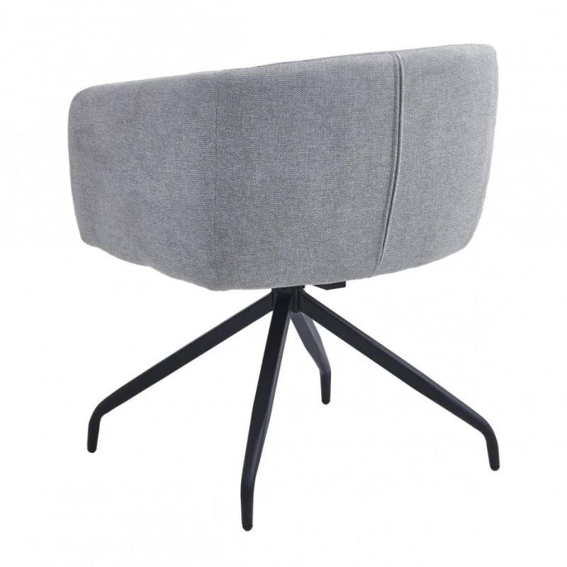 Стул с оборотом на 180º EMMA Черный каркас / Светло-серая ткань (20271-01)