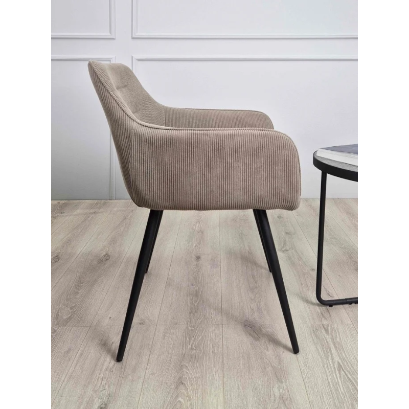 Стул кухонный Ernest Черный каркас / Темно-бежевый вельвет (20764-01)