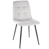 Стул кухонный MIA черный каркас/светло-серый велюр (19935-01)
