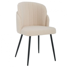 Стул FIFI черный каркас/кремово-белый Teddy (19981-01)