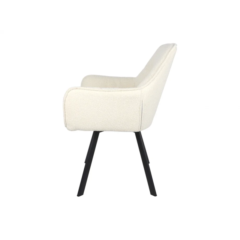 Стул кухонный GABRIEL черный каркас/белая тк. поворот 180° (20120-01)