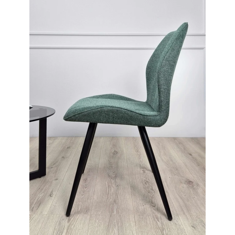 Стул кухонный Hank Черный каркас / Темно-зеленая ткань (20759-01)