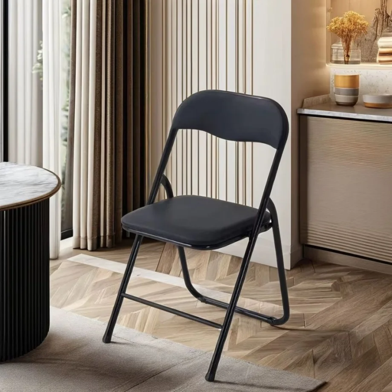 Стул складной TIKO Черный металл / Черная Экокожа (16636-01)